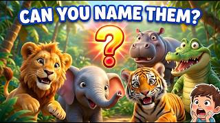 Wild Animals for Kids 🦁 Learn Animal Names & Sounds | Fun Preschool Learning