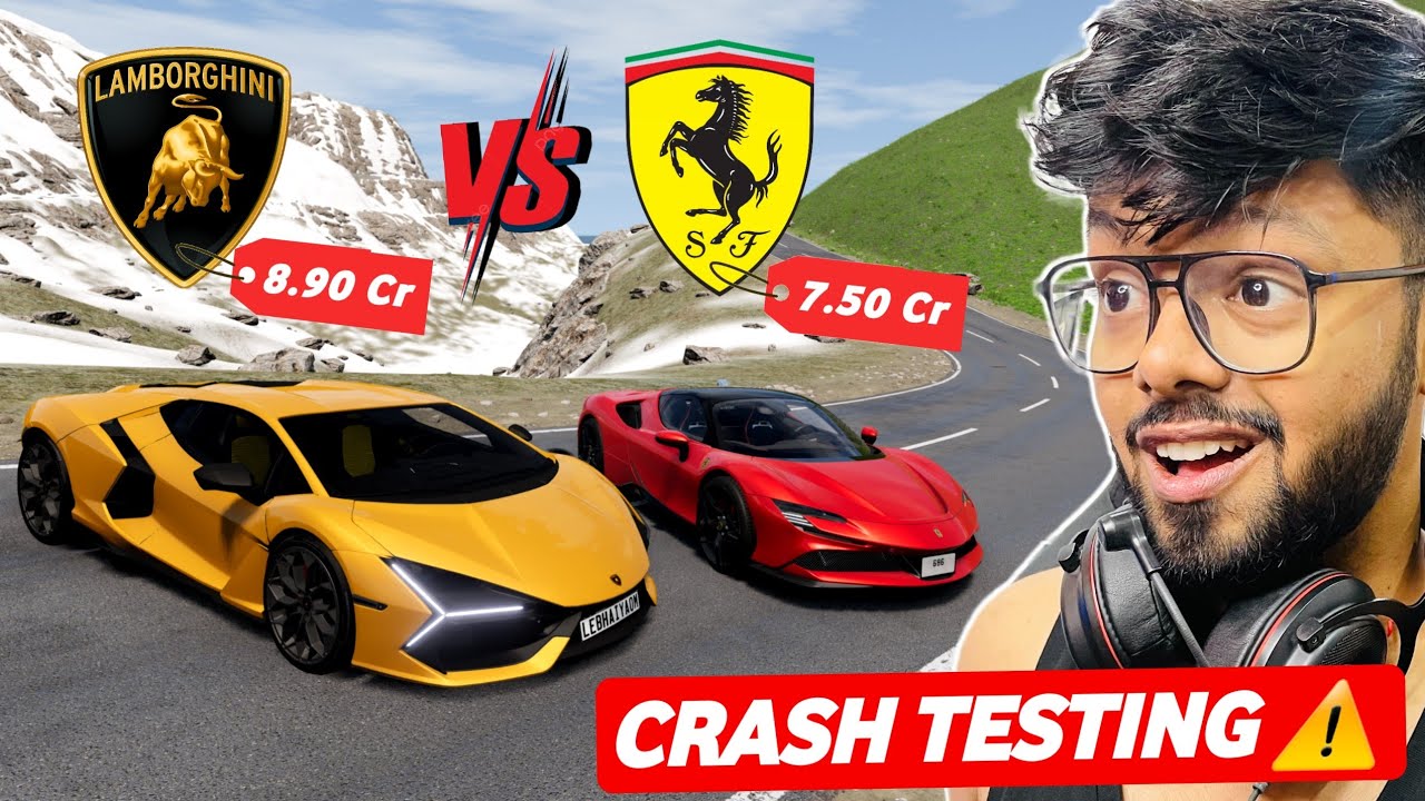 Expensive Super Cars Crash Test | Lamborghini Revuelto VS Ferrari SF90 - BeamNG