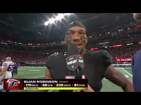 'This can't satisfy us one bit!' - Bijan Robinson reacts to Falcons' MNF win vs. Bills | NFL on ESPN
