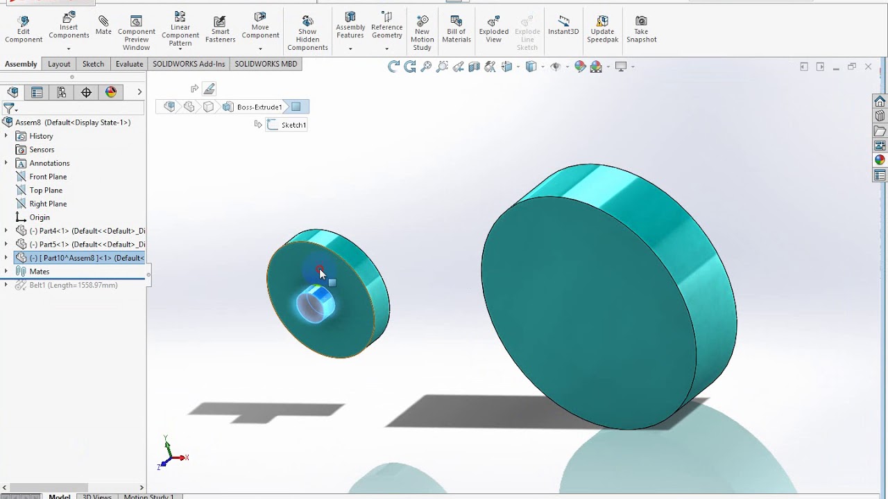 SolidWorks Assembly in Arabic ( new part ) - YouTube