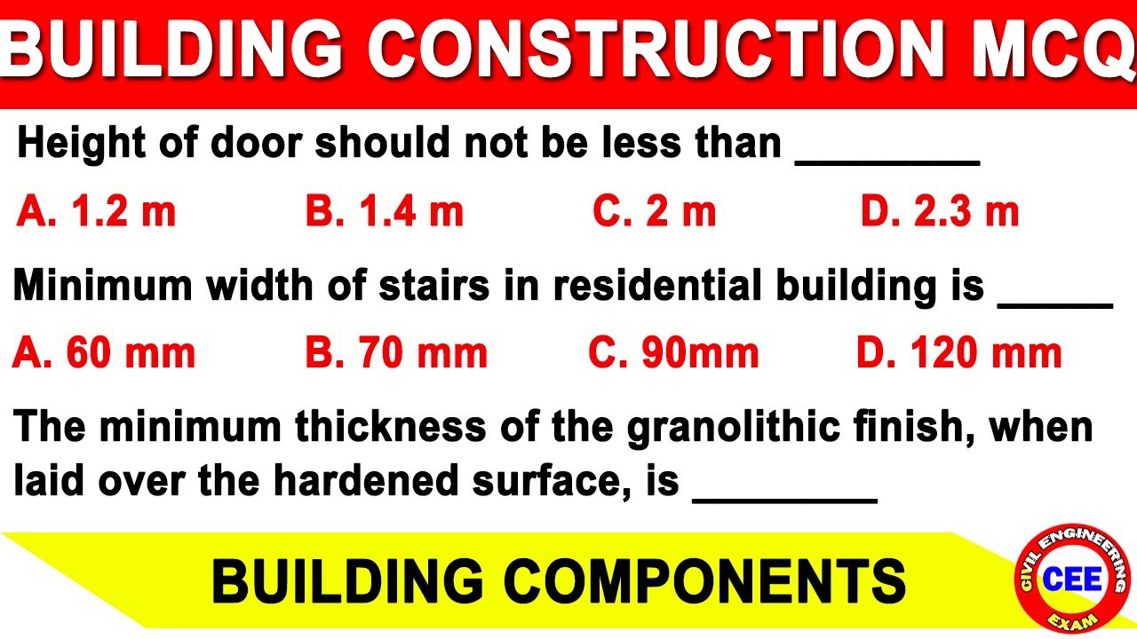Building Construction mcq building components mcq components of building mcq Building