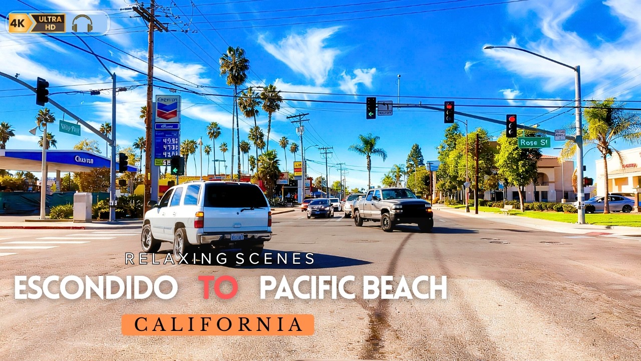 Relaxing California Drive | North County to Pacific Beach | 4K
