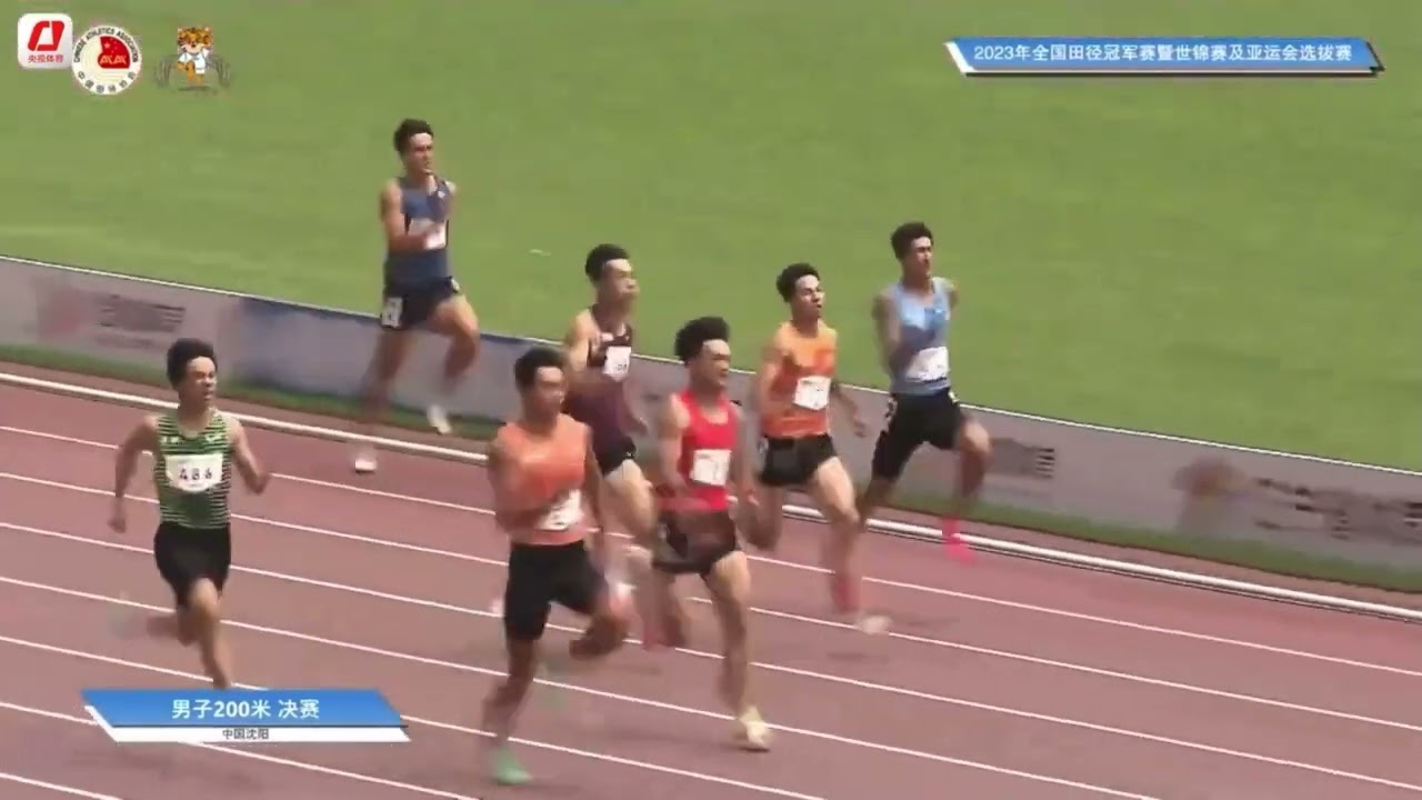 Asian record holder Xie Zhenye wins the men's 200m in 20.49