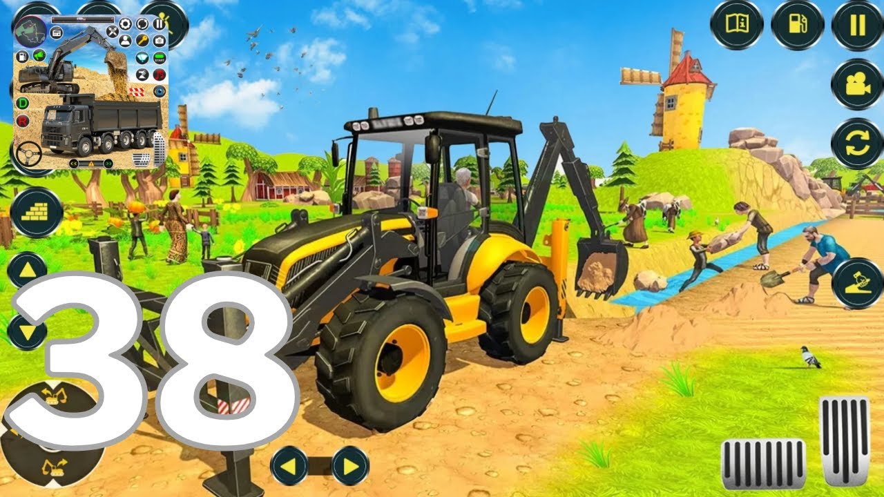 Train Track Builder Excavator - Offroad Construction Simulator - City Road Builder - Part 38