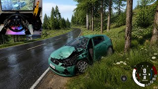 ‪(Nissan Sentra) 2024 Driving and accidents with Logitech G29 BeamNG Drive #83