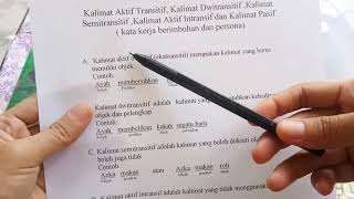 Kalimat Aktif Transitif, Kalimat Dwi Transitif, Kalimat Semitransitif,Kalimat Aktif Intransitif dan