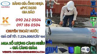 BẢNG GIÁ ỐNG NHỰA PVC D630 GIA BẢO - GIÁ RẺ NHẤT