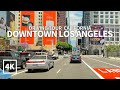 [4K] LOS ANGELES - Driving Downtown Los Angeles DTLA, Figueroa Street, Grand Ave, California, USA