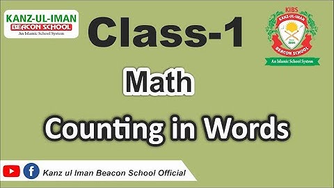 Class 1 Math lecture 1 by Kanz ul Iman Beacon School