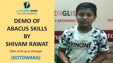 Table of 36 up to 50 length - Shivam Rawat (e-Techno Mind Kotdwara)