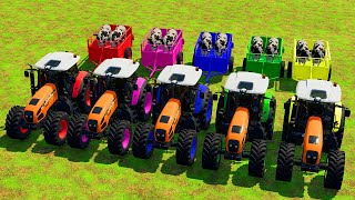 TRANSPORTING COWS WITH OUR TRACTORS, CLAAS, DEERE, VOLVO, FENDT and VALTRA - FARMING SIM 22