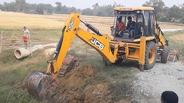 JCB Backhoe Breaking Old Bridge Slab and Working For New Bridge Construction - JCB Video