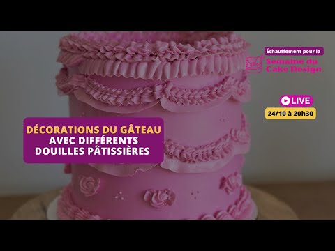 La décoration du gâteau avec différents douilles pâtissières 