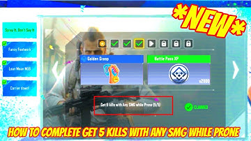 Cod mobile get 5 kills with Any SMG while Prone | spray it don