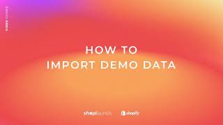 02. How to import Demo Data