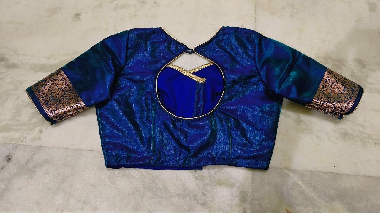 Princess cut blouse glass sleeve front button with paipin 