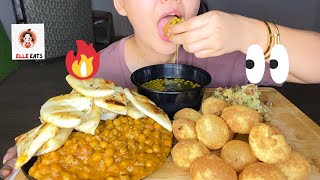 ASMR EATING SOUNDS ~SPICY PANIPURI WITH CHOLE AND KULCHA #panipuri #chole #asmr #asmreating #kulcha