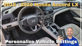 2018  2020 Honda Accord LX Vehicle Settings