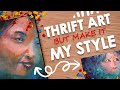 Recreating thrifted art in my prixel art style