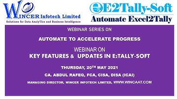 Webinar on How to Automate Excel to Tally