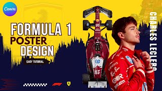 Photoshop-Style Typography Made Easy in Canva🎨 | Canva Tutorial for Beginners | F1 Poster Design
