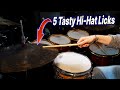 Spice Up Your Drum Groove! | 5 Tasty Hi Hat Licks (Drum Lesson)