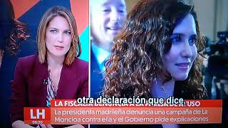 Ayuso acusó a Mónica e Irene Montero por ser parejas de personas con problemas fiscales...