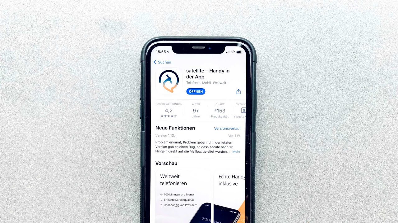 Weltweit Kostenlos Telefonieren via iPhone App Satellite von Sipgate