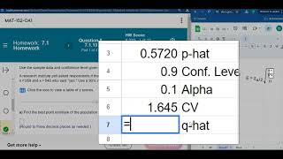 MAT 152 Creating Confidence Intervals about Proportions with a Spreadsheet