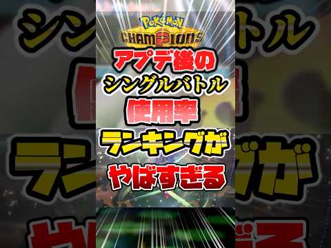 新シーズンのシングルバトルポケモン使用率ランキングがやばい【ポケモン使用率/ポケモンチャンピオンズ/ランキング】