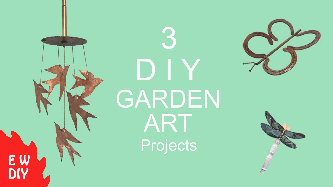 3 DIY Garden Art projects - YouTube