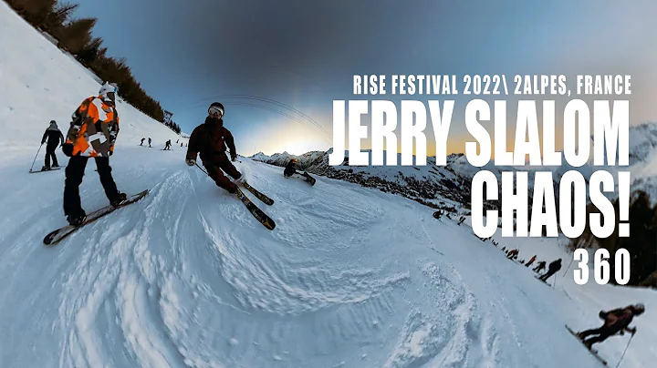 2 Minutes of PURE SKIING CHAOS! Apres ski Jerry slalom at RISE FESTIVAL 2022! LES DEUX ALPES SKI 360