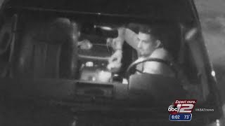 Caught on camera: Car thief rummages through victim's vehicle