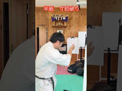 【武道・武術】吊るした半紙を寸勁で破ることは可能なのか！？やってみた！！#aikido ＃karate #martial #武道 #空手＃合気道＃筋トレ#selfdefens