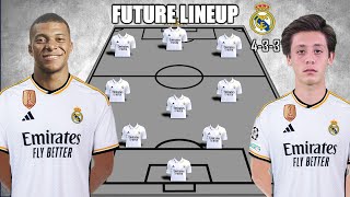 REAL MADRID FUTURE LINEUP WITH TRANSFER MBAPPE,GULER,HAKIMI