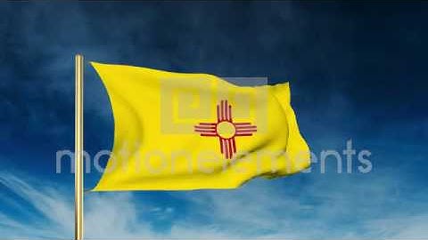 New Mexico Flag Slider Style. Waving In The Win With Cloud Background Animation Stock Animation