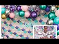 DIY Mermaid Balloon Garland and Backdrop Tutorial | Budget Friendly