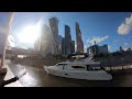 Moscow boat tour, river cruise (Moscow City to Zaryadye park) 4К | Тур по Москва реке на теплоходе.