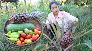 Pineapple, Tomato, Banana Pepper, Winter Melon Is Collected For My Recipe - Cooking With Sreypov