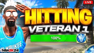 HITTING VETERAN 1 in NBA 2K24 (Full-Stream) UNLOCKING RECHARGE BOOSTER! BEST BUILD + BEST JUMPSHOT!