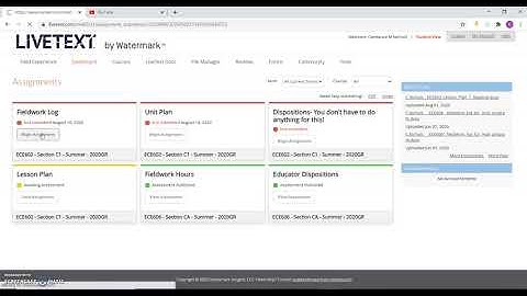 Submitting assignments to Livetext