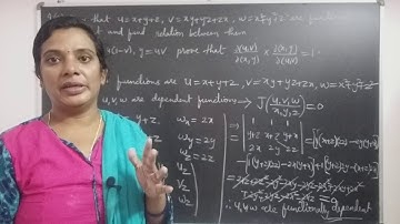 B.tech Engineering Mathematics-1. R-13 Problem 4(a), (b) on u, v, w functions are dependent , Jacobe