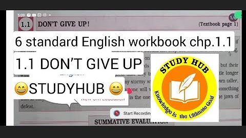 6th standard English chp.1.1 DON’T GIVE UP