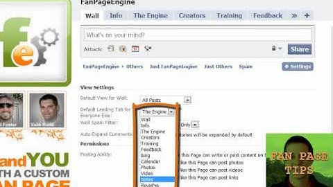 Fan page tip #6 - How to change the default landing tab