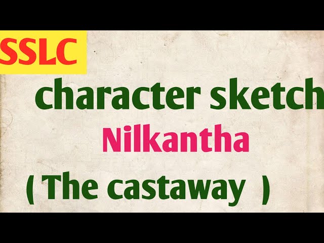 Nikanta Character Sketch The Castaway  YouTube