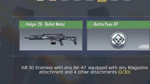 Kill 30 enemies with any AK 47 equipped with any magazine attachment and 4 other attachment