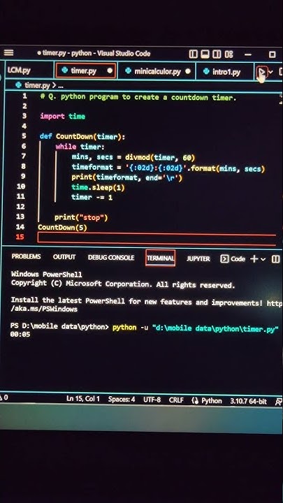 Python program to create a countdown timer. #python - YouTube