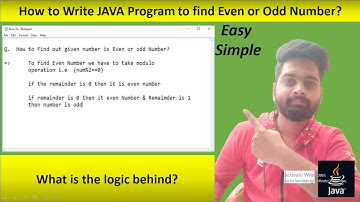 🔥How to Write JAVA program to Find Even or Odd Number? 🔥