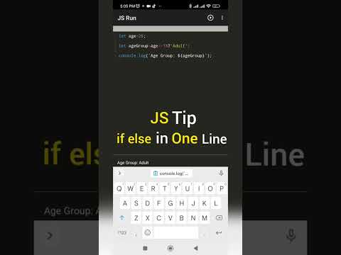 If else in One Line in JavaScript | One Liner if else in JS | Js Tip | Coding on Mobile