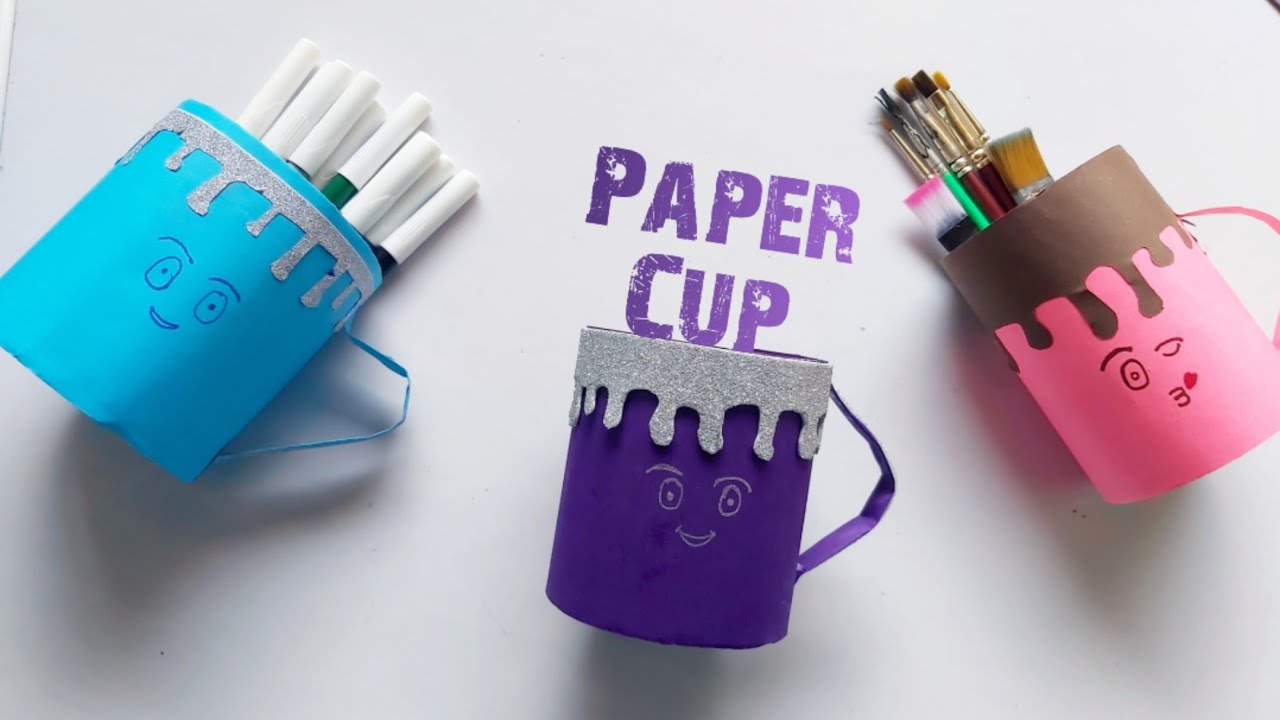 DIY Paper Cup | how to make Paper Cup | Desk Organiser | Back to school ...